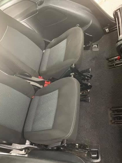 Front seats and floor after cleaning